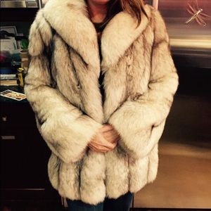 Fur Coat - genuine Norwegian Blue Fox 3/4 coat